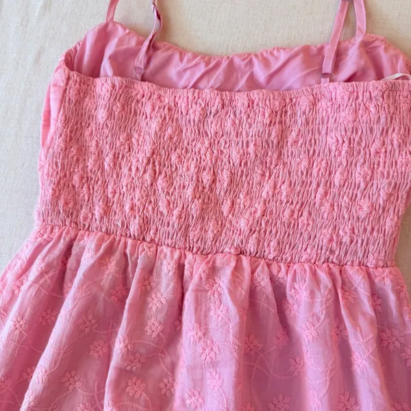 That's So Fetch Mik Cottagecore Pink Embroidered Midi Dress Size 4 - Image 9