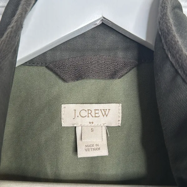 J. Crew Relaxed Boyfriend Field Jacket Olive Green w/ Gold Hardware W1076 Sz S - Image 7
