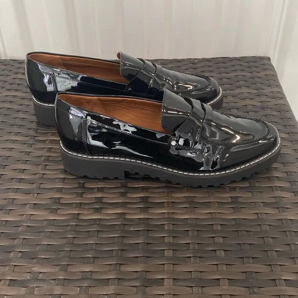Franco Sorto, Cassandra, penny loafers, black patent leather women’s size 10 - Image 2