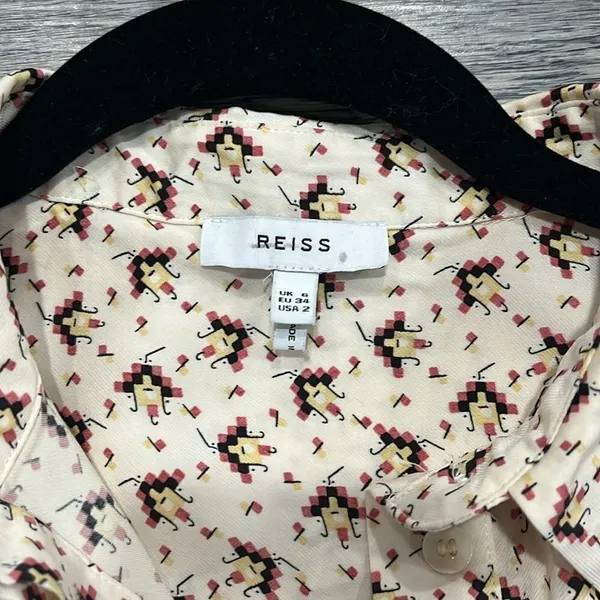 Reiss NWOT Pia Printed Geometric half button up - 2 ($228) - Image 10