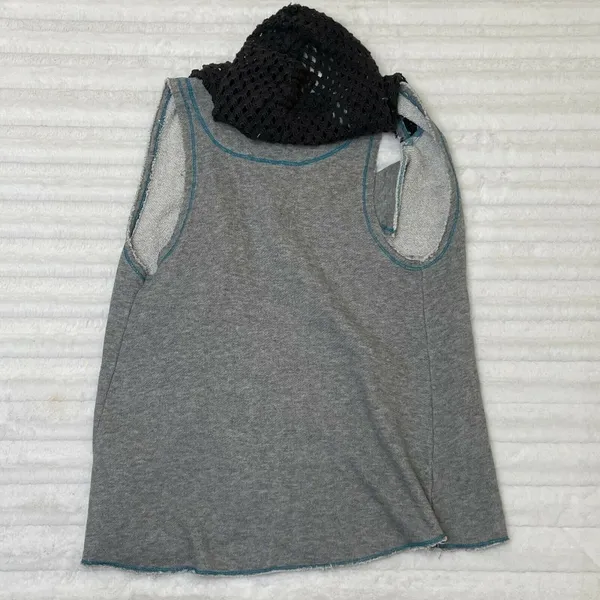 BKE Womens‎ Sweatshirt Vest Grey Blue Hoodie Cotton Blend Size Small S - Image 3