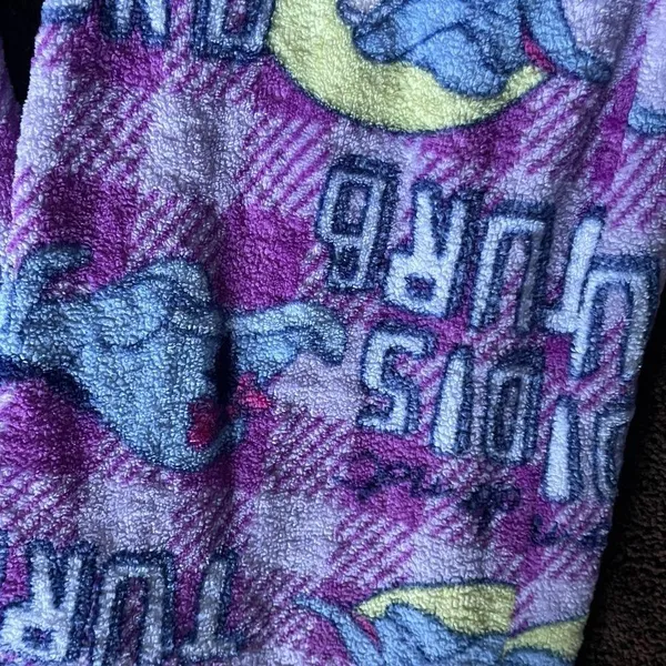 Disney sleepy Eeyore purple do not disturb fuzzy pajama top and bottoms M - Image 10