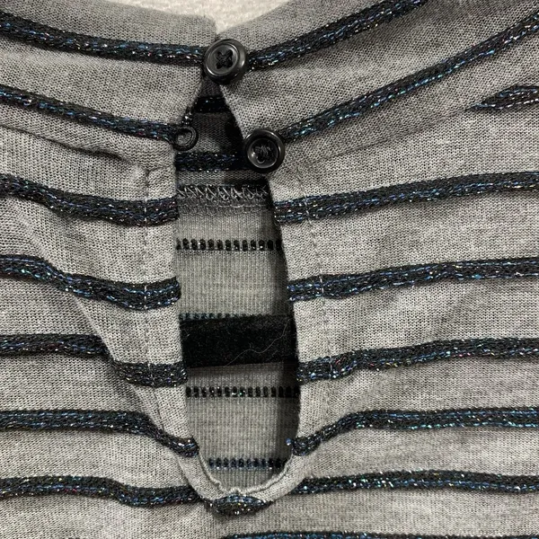 Wild Fable Crop Top Womens Large Gray‎ Metallic Striped Mock Neck Long Sleeve L - Image 4