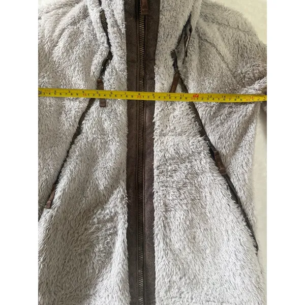 Kuhl Flight Jacket Womens XS Grey Full Zip High Pile Fleece‎ Thumbholes Hooded - Image 5