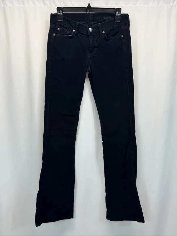 7 For All Mankind Black Boot Cut Corduroy Jeans 25 XS Preppy Minimalist Boho - Image 2