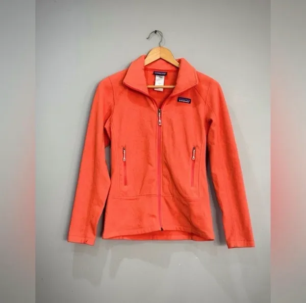 SALE! Women’s Orange Patagonia Full Zip Fleece Size XS VGUC - Image 3
