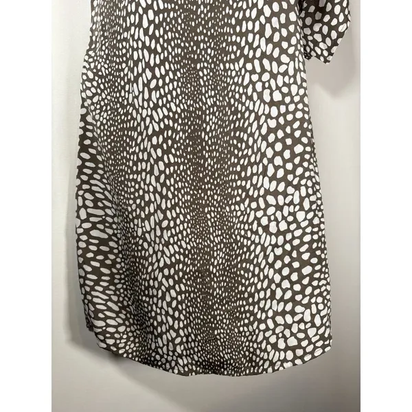 One‎ Shoulder Animal Print Mini Dress Brown White Quiet Luxury Old Money Size XS - Image 3