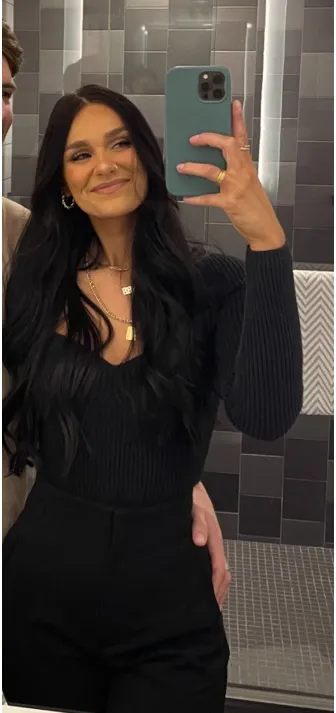 Abercrombie Ribbed Long Sleeve Bodysuit Black - Image 2