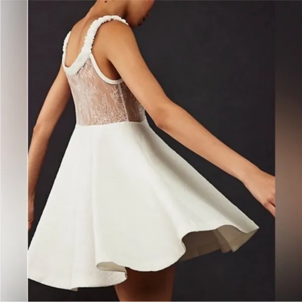 Free People‎ Robe Courte Brooklyn Lace Short Dress Size XS NWT - Image 3