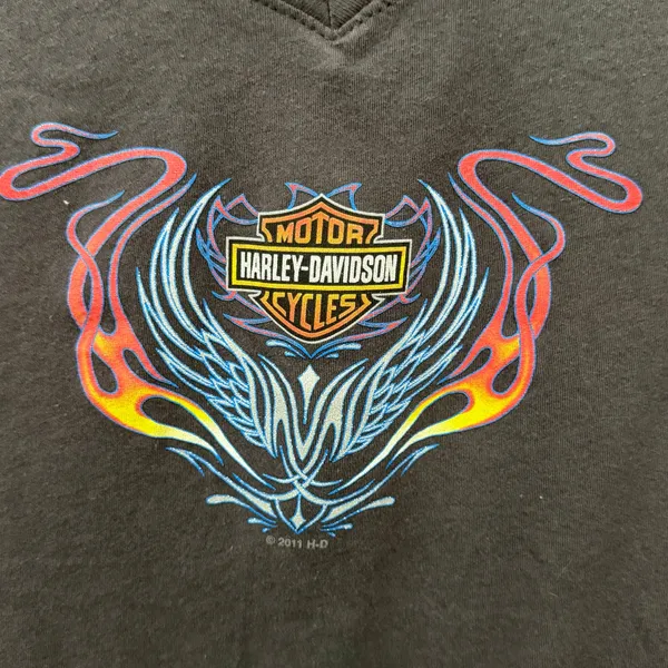 Harley Davidson Womens 3X Colorful Logo Graphic Tee Biker Grunge Motorycle - Image 2