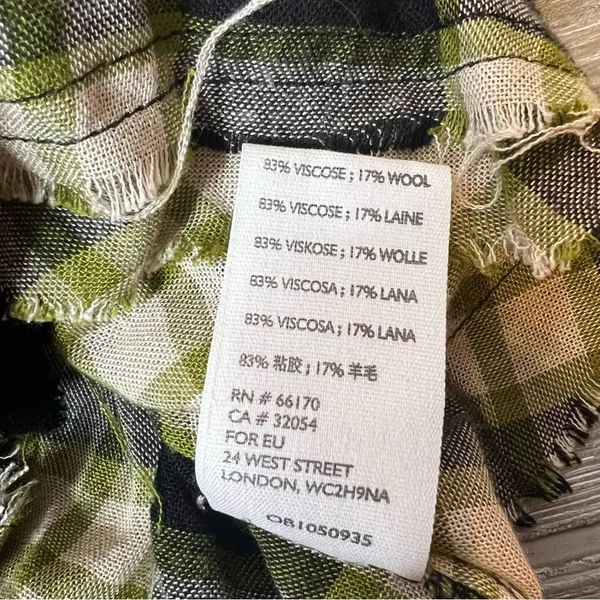 Free‎ People Pacific Dawn Plaid Shirt black green tan sz L - Image 9