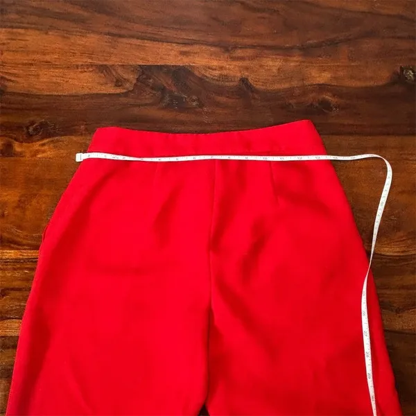 Diane Von Furstenberg Women's Red Dress Pants Size 0‎ Straight Leg - Image 5