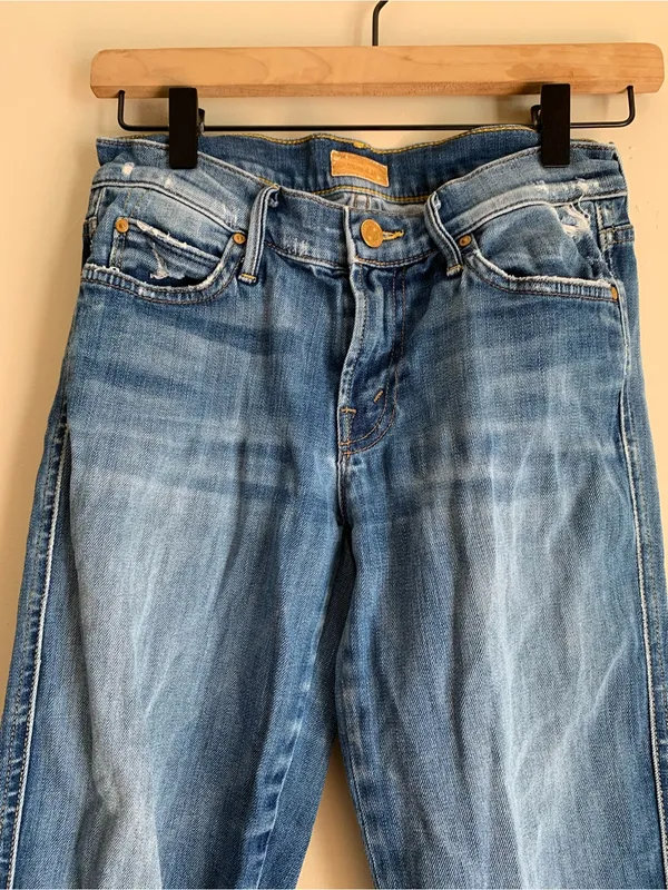 MOTHER Blue Boyfriend Jeans Women Denim Bottoms Size 26 Casual Pants Ankle - Image 2