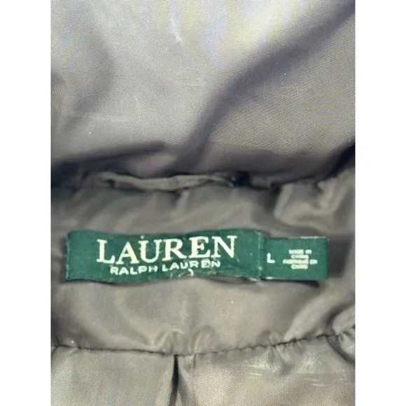 Lauren‎ Ralph Lauren Womens Taupe Down Filled Puffer Toggle Parka Coat Large - Image 11