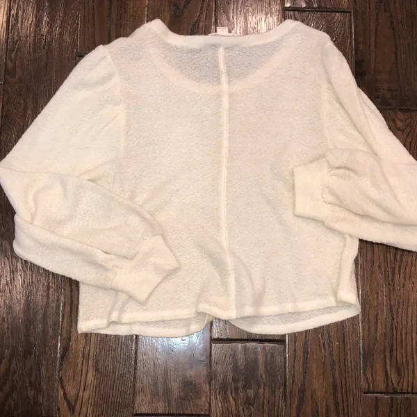 Loveriche white knit sweater boho size large - Image 4