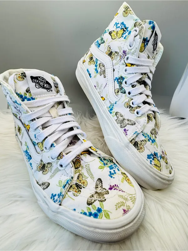 Vans Sk8-Hi Butterfly Floral High Top Sneakers Women’s 6.5 / Men’s 5 - Image 3