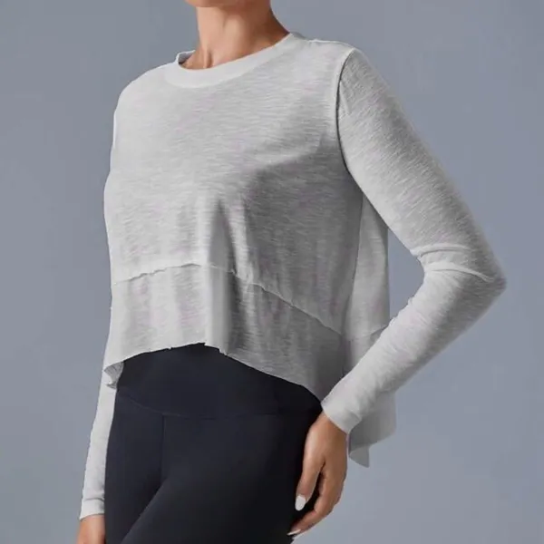 Velvet Vault Gray Pullover Lightweight Crop Top(Size Small) Gray - Image 3