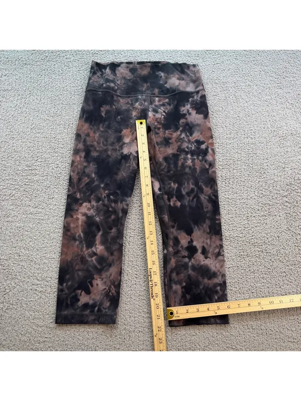 Lululemon Wunder Under Crop Leggings Women’s 6 S Brown Black Tie Dye 28 Waist - Image 4