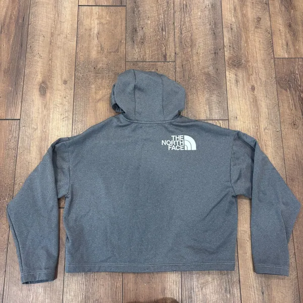 The North Face Women's Horizon Performance Fleece Hoodie Heather Grey Crop Sz L - Image 8