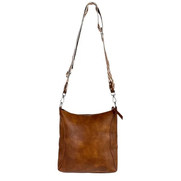 Brown Crossbody Bag Adjustable Strap Multi Pocket CLUCI Faux Leather NEW - Image 3