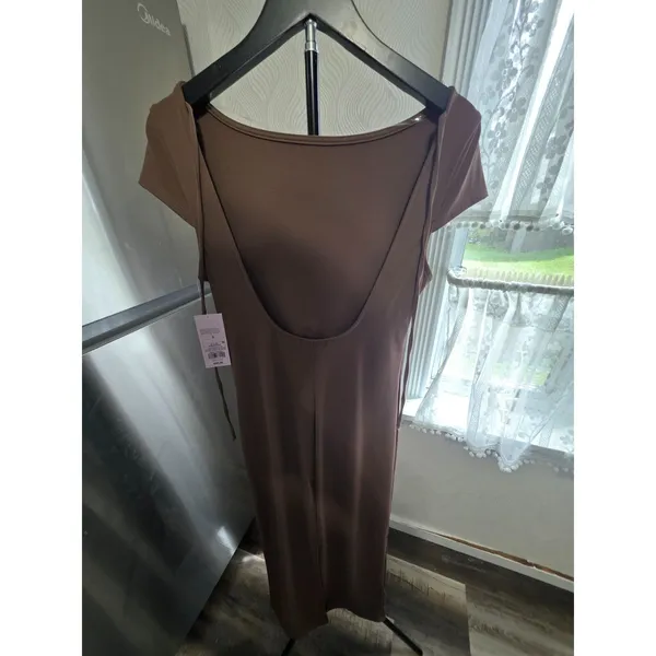 wild fable Brown Maxi Dress with Cap Sleeves - Image 6