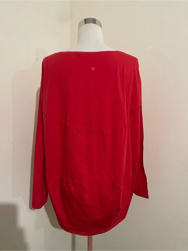 CRZ YOGA Red Long-Sleeve Boatneck Tee - Image 3