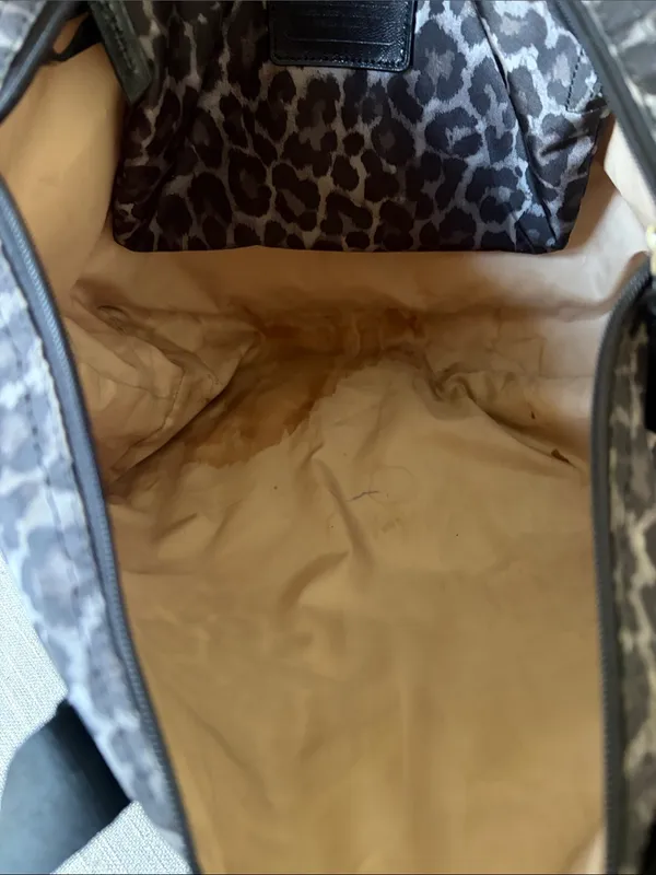 Coach Cheetah Ocelot Print Nylon Tote Small & Matching Pouch Wallet Rare - Image 7