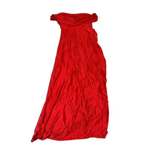 NWT OYS Size XL Red Elegant Off Shoulder High Split Bodycon Evening Maxi Dress - Image 3
