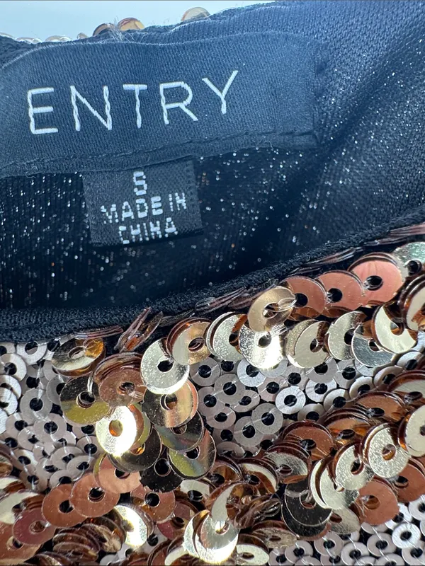 Entry Rose Gold Sequin mini dress S party event HOCO holiday - Image 8