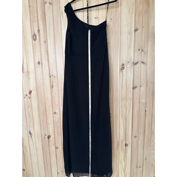 NWT Lulus Black One Shoulder Chiffon Maxi Dress Bridesmaid Wedding Party Sz XL - Image 5
