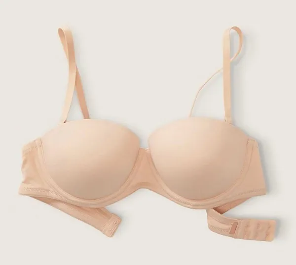Victoria's Secret PINK Wear Everywhere Push-Up Strapless Bra 34D Beige Molded - Image 2