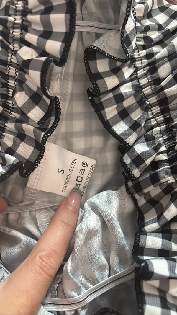 Amazon Gingham Bloomer Ruffle Black and White Shorts Multiple - Image 4