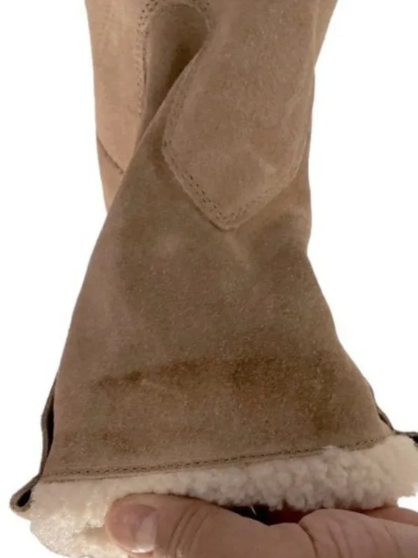 Sole Society Verona Winter Boots Women's 8.5 Beige Suede Faux Shearling Pull On - Image 13