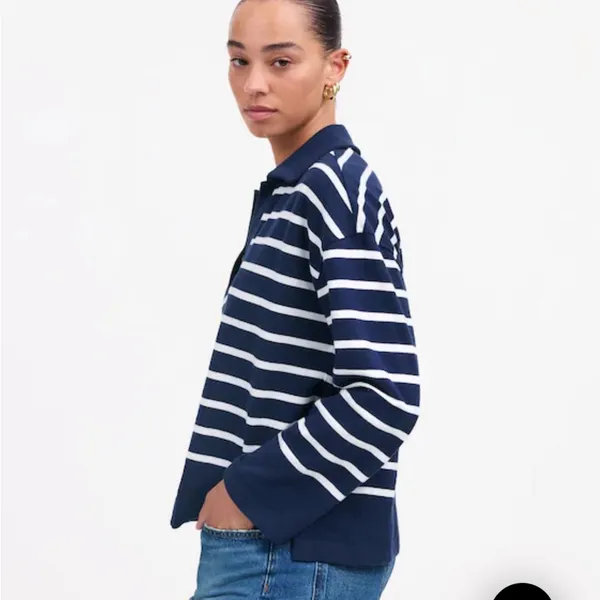 MADEWELL‎ Rugby Polo Tee Sweatshirt in True Midnight Navy - Image 3