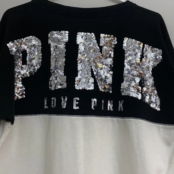 PINK by Victoria’s Secret black and cream pullover size M - Image 5