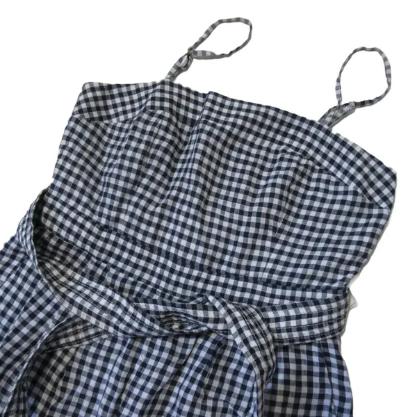 NWT J.Crew Tie-waist Linen Jumpsuit in Navy White Gingham Belted 1-Piece 4 - Image 9