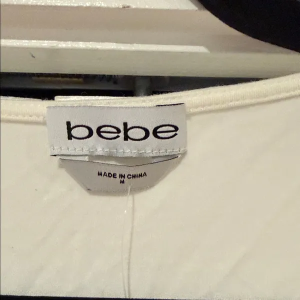 Bebe Elegant Cream‎ Wrap Blouse chiffon sleeves medium - Image 4