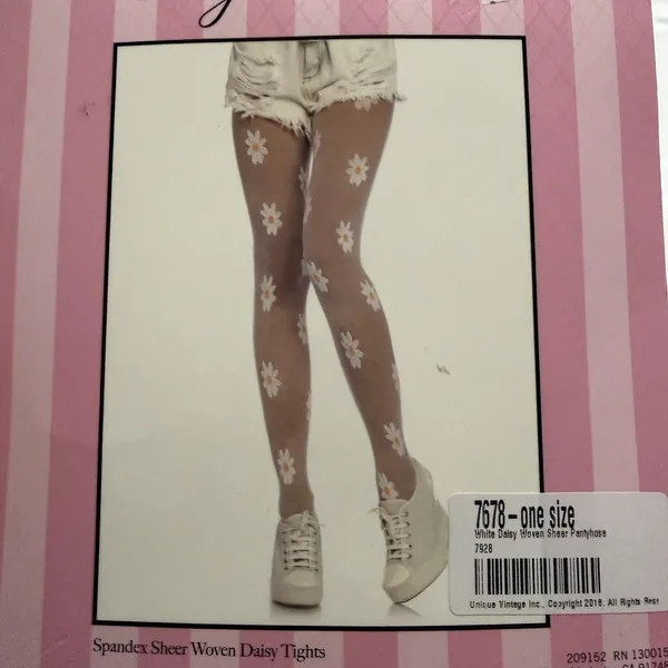 Leg Avenue Spandex‎ Daisy Pantyhose Adult One Size Fits 90-160 Lbs 70 Denier - Image 8