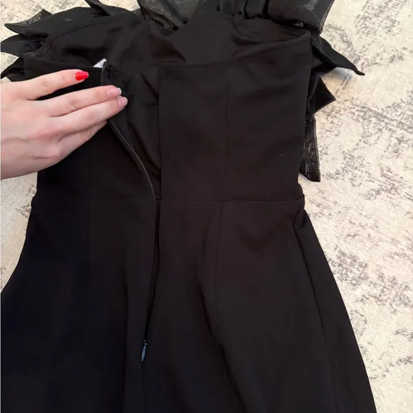 Lulus Evening Excellence Black Ruffled Strapless Mermaid Maxi Dress size XS NWT - Image 9