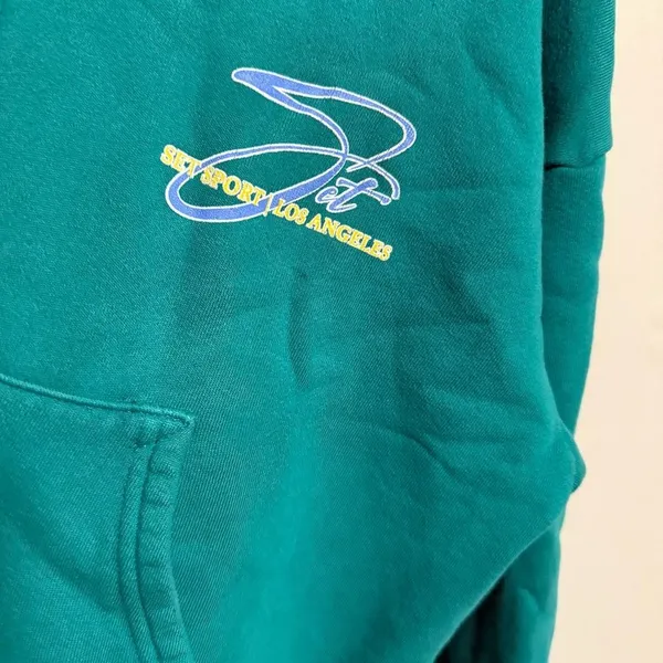 Set Active Half Zip Sweater & Sweatpants Matching Set in Palm Green- Size Small - Image 7