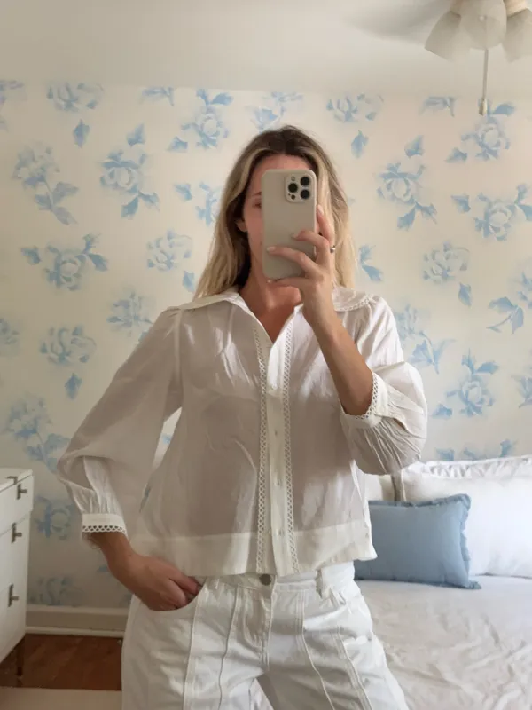 English Factory Top Scalloped Blouse White - Image 5