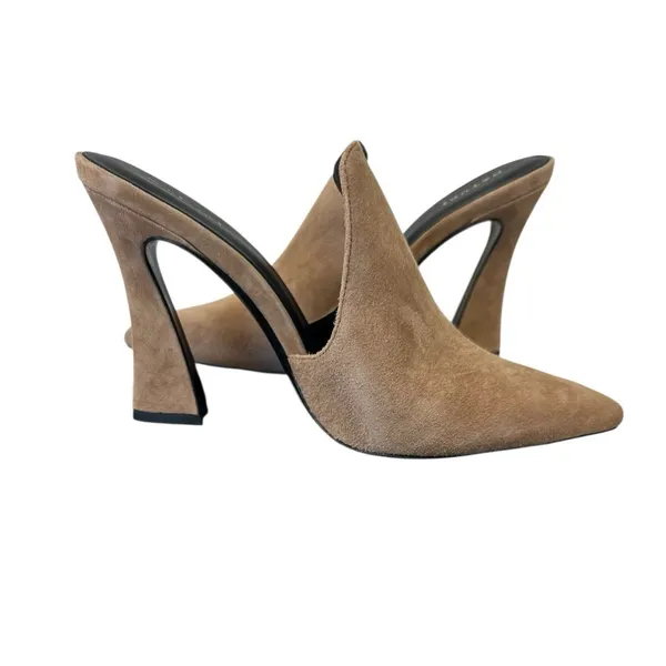 Natori Minh-Su Color Doe Kid‎ Suede Women's Pointed Toe Heel Mule Size 9M NWB - Image 5