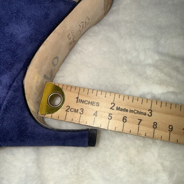 Via Spiga Two-Toned D'Orsay Genuine Leather Blue Taupe Suede Designer Pumps 8.5 - Image 11