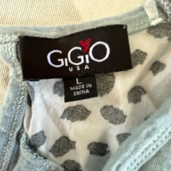 Women's Gray and Patterned Top Size L - Image 2