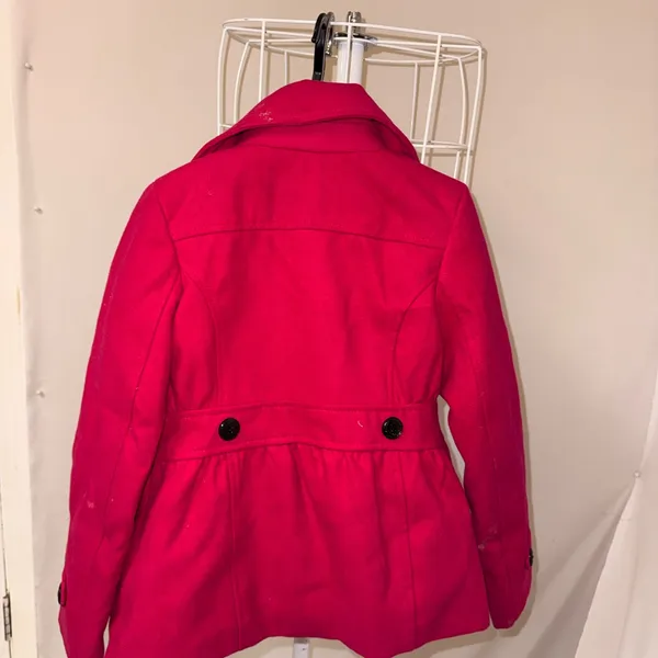 London Fog Women's Vibrant Red Pea Coat - Image 2