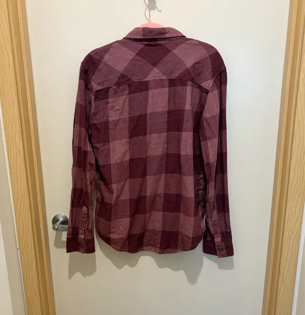 Zoo York Burgundy plaid button up shirt - Image 3