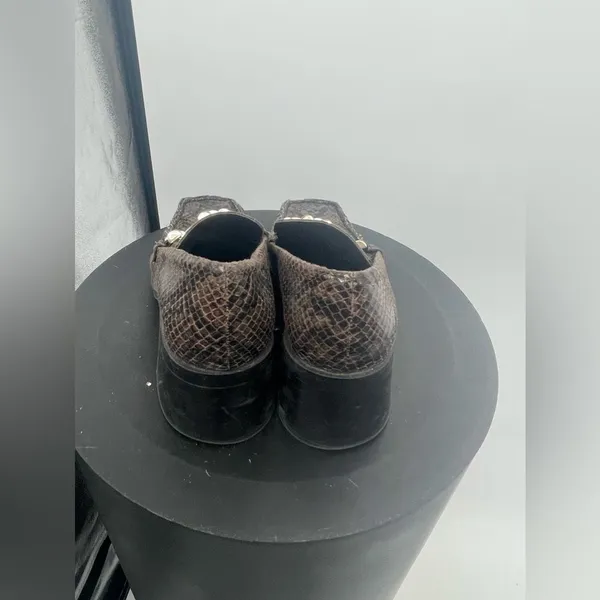 Zara‎ Brown snakeskin loafers size 6 - Image 4