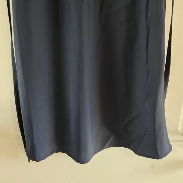 Brandy Melville Navy Slip Dress Spaghetti Strap Back Tie Womens S Cottage Silky - Image 7