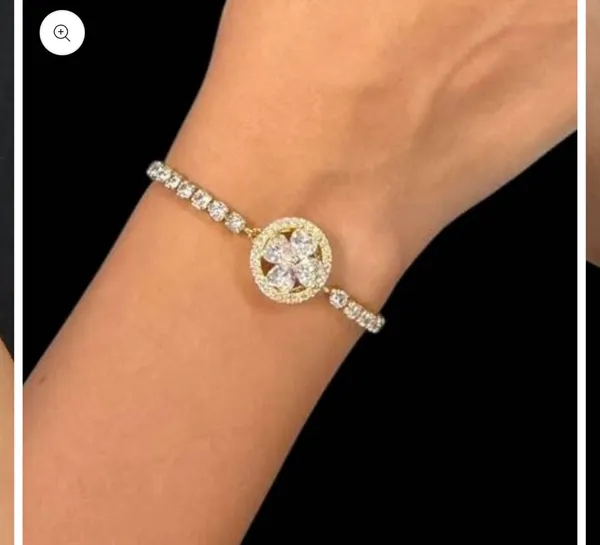 Rotating Spinner Halo Crystal Bracelet – Tennis Style - Image 2