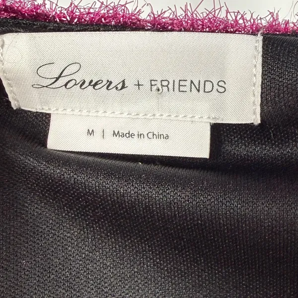 Lovers + Friends Gerona Glitter Eyelash Knit Sweater in Magenta Size‎ Medium - Image 5